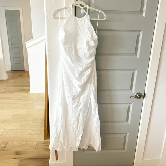 chinese dress ladies White Linen Shift Dress